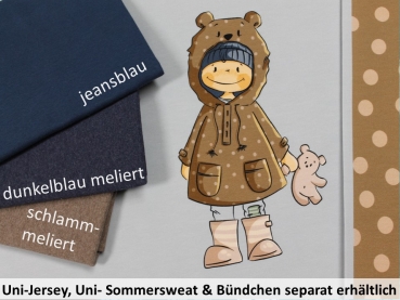 Sommersweat/ French Terry Panel Bobby Bear von Emmapünktchen